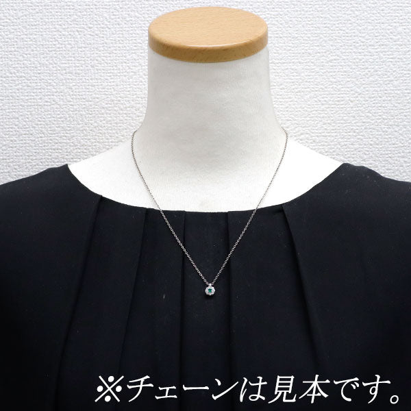 K18WG エメラルド ダイヤモンド ペンダントトップ 0.09ct D0.21ct フラワー