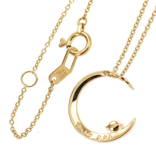 スタージュエリー K18YG ダイヤモンド ペンダントネックレス 0.05ct ムーンライト