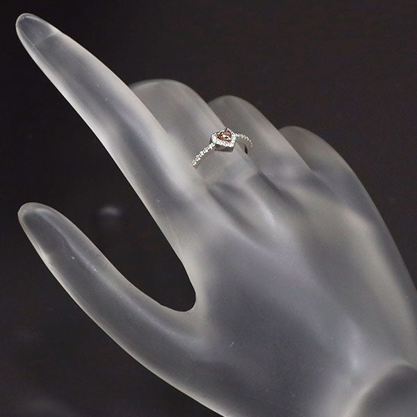 新品 希少 Pt950 ハートシェイプ 天然ピンクダイヤモンド リング 0.151ct FDP VS2 D0.18ct