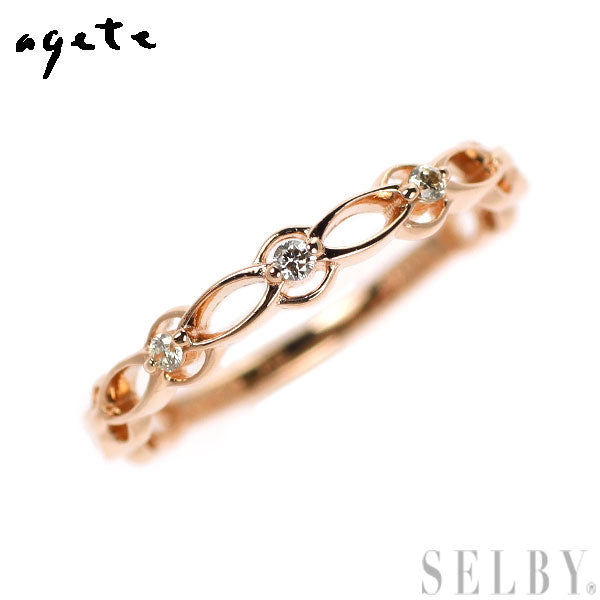 アガット/agete K10PG ダイヤモンド リング ピンキー