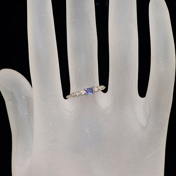 新品 Pt950 マダガスカル産単結晶デュモルチェライト ダイヤモンド リング 0.167ct D0.06ct 【エスコレ】