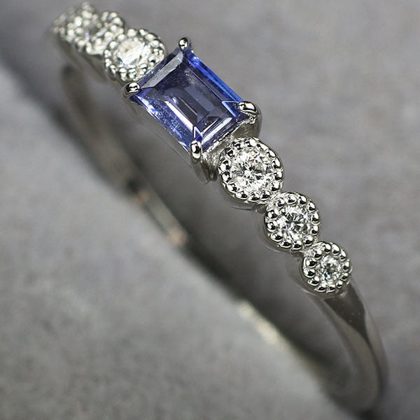 新品 Pt950 マダガスカル産単結晶デュモルチェライト ダイヤモンド リング 0.167ct D0.06ct 【エスコレ】