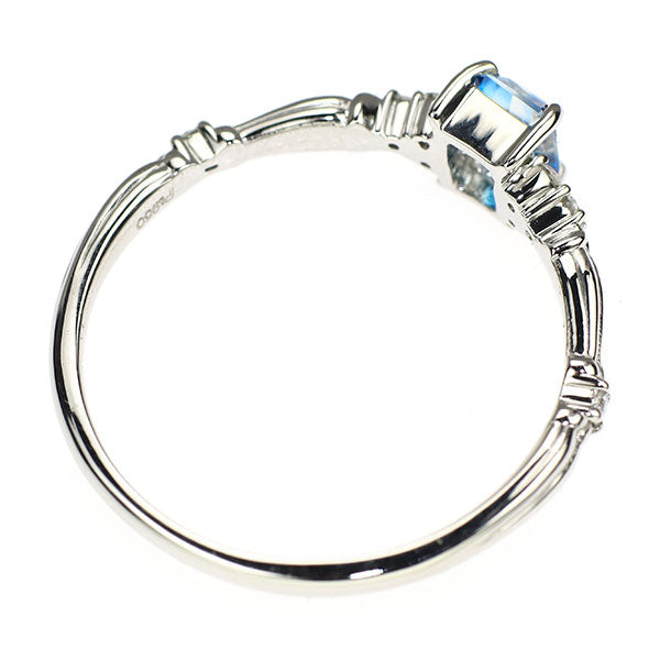 新品 Pt950 希少宝石品質 ジンバブエ産バイカラーユークレース ダイヤモンド リング 0.304ct D0.08ct 【エスコレ】
