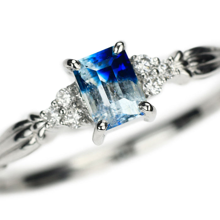 新品 Pt950 希少宝石品質 ジンバブエ産バイカラーユークレース ダイヤモンド リング 0.304ct D0.08ct 【エスコレ】