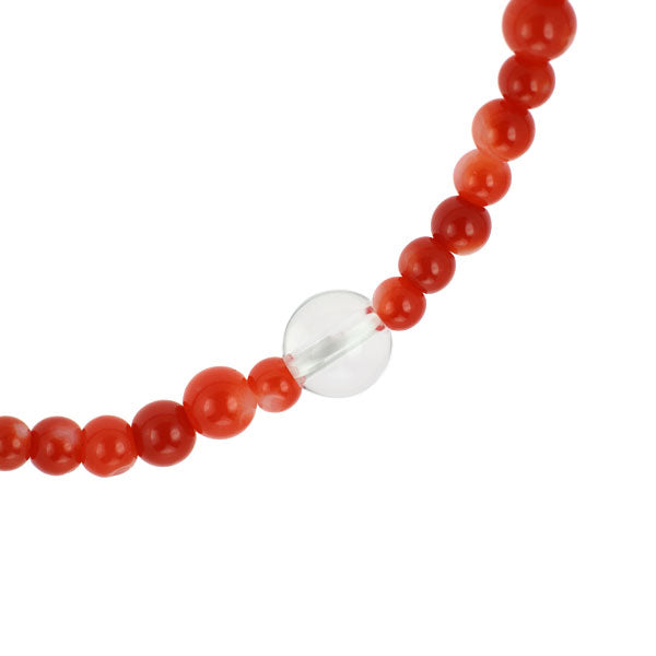 New blood red coral quartz bracelet diameter approx. 3.7-4.9mm 