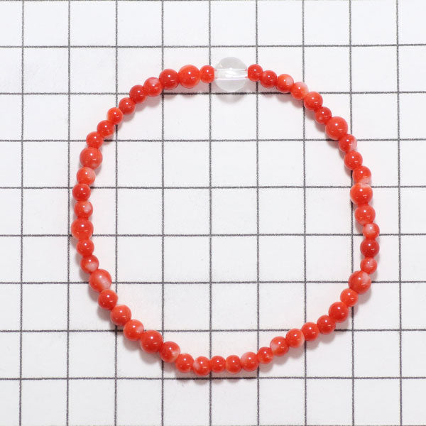 New blood red coral quartz bracelet diameter approx. 3.7-4.9mm 