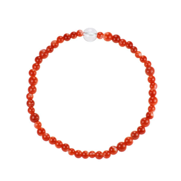 New blood red coral quartz bracelet diameter approx. 3.7-4.9mm 