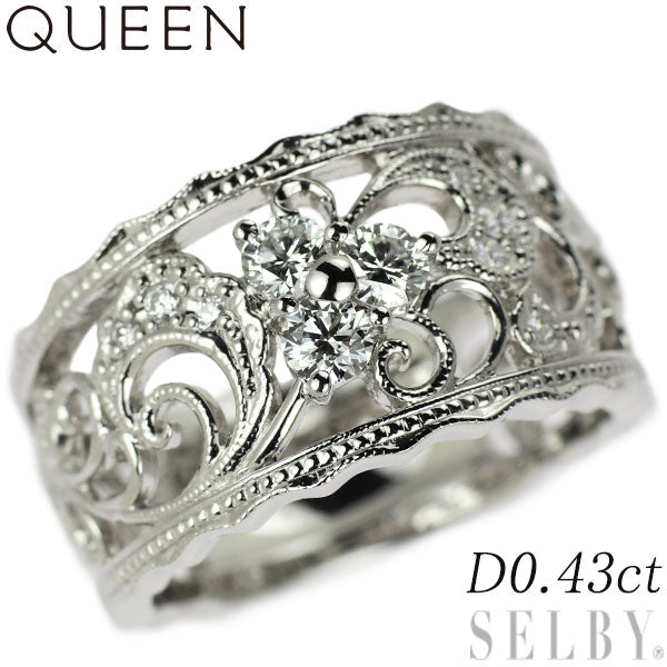 Queen/Queen Pt950 Diamond Ring 0.43ct 