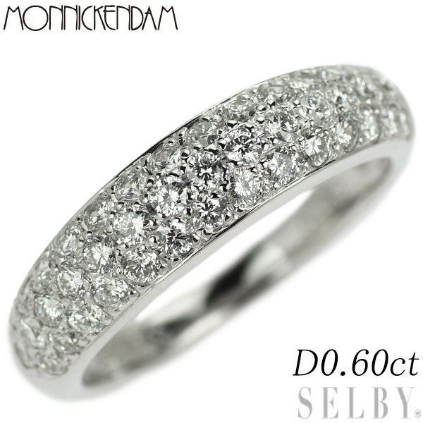Monikkendam Pt900 Diamond Ring 0.60ct Pave 