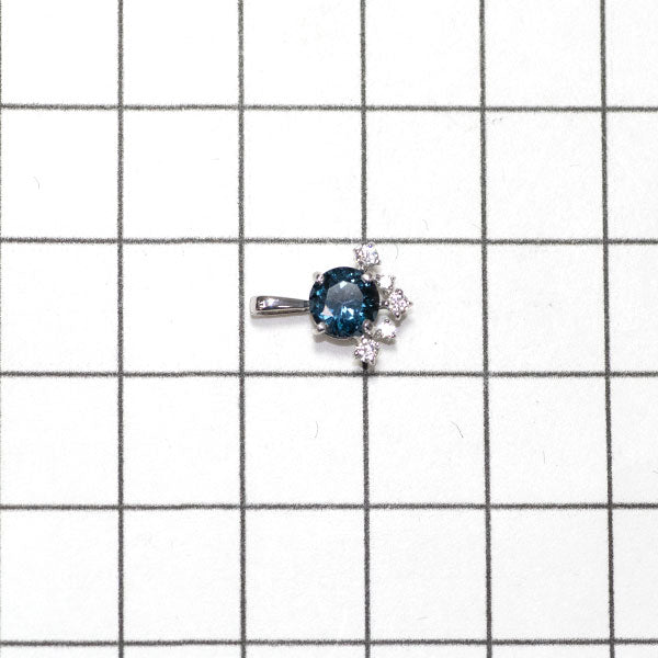 K18WG Blue Spinel Diamond Pendant Top 0.45ct D0.05ct 