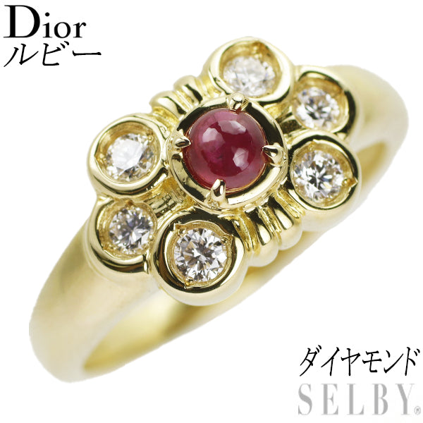 Dior K18YG ruby ​​diamond ring