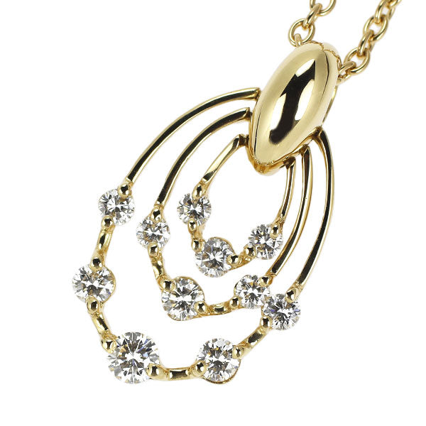Queen K18YG diamond pendant necklace 