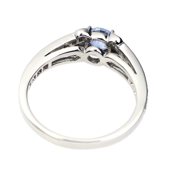 Pt900 Sapphire Diamond Ring 0.59ct D0.21ct 