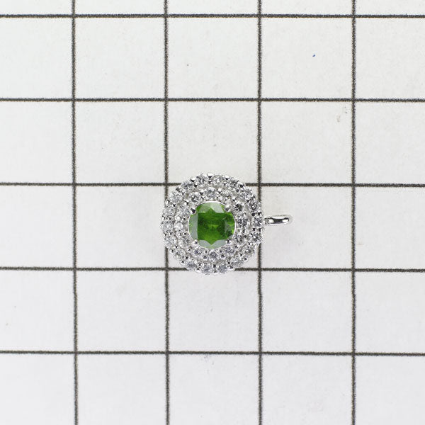 Pt950 Demantoid Garnet Diamond Pendant Top 0.40ct D0.55ct 