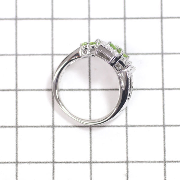 Masumi Kasahara K18WG Demantoid Garnet Diamond Ring 0.30ct D0.55ct Cross Rare 