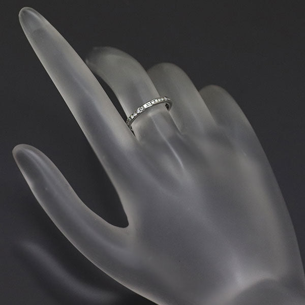Royal Asscher Pt950 Diamond Ring 0.18ct G VS1 JRA0202BP Forging Method Half Eternity 