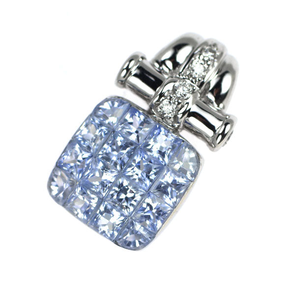 Les Essentials K18WG Sapphire Diamond Pendant Top Mystery Setting 