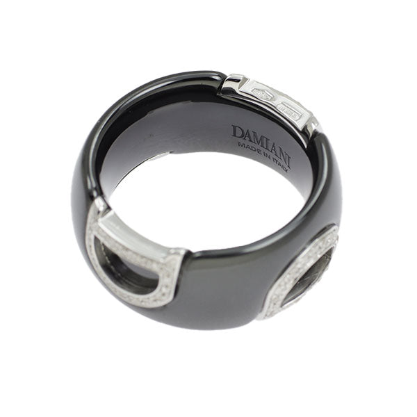 Damiani Ceramic/K18WG Diamond Ring D Icon 