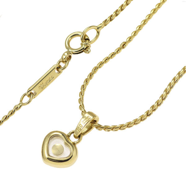 Chopard K18YG Diamond Pendant Necklace Happy Diamond Heart 