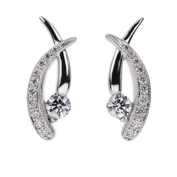 Hearts on Fire K18WG/K14WG Diamond Earrings 0.498 F/I SI1 EXHC 