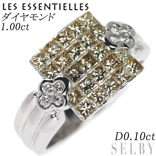 Les Essentials K18WG Diamond Ring 1.00ct D0.10ct Mystery Setting 