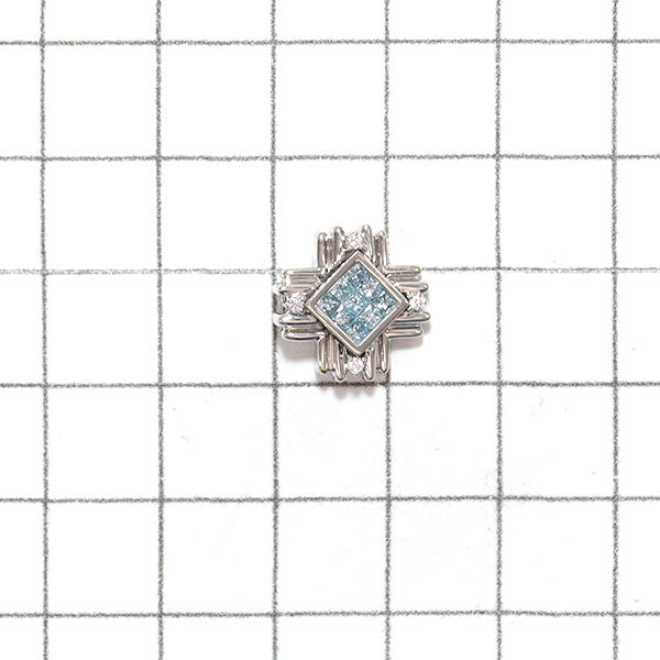 レ・エッセンシャル K18WG アイスブルーダイヤ ダイヤモンド ペンダントトップ IBD0.23ct D0.05ct