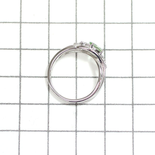 Pt900 Mint Garnet Diamond Ring 0.471ct D0.07ct 