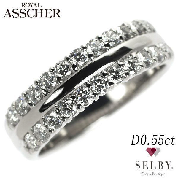 Royal Asscher Pt900 Diamond Ring 0.55ct #10.0《Selby Ginza Store》[S Polished like new] [Used] 