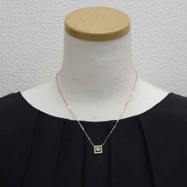 Boucheron K18YG Princess Cut Diamond Pendant Necklace Ava 42.0cm 《Selby Ginza Store》 [S, Like New, Polished] [Used] 