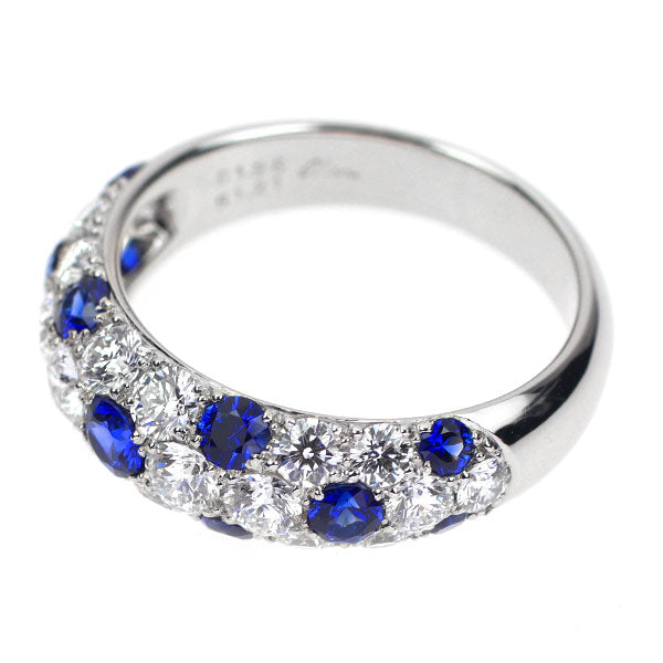 CHAR Pt950 Sapphire Diamond Ring 1.21ct D1.96ct Micro Setting #18.0《Selby Ginza Store》【S Like New Polished】【Used】 