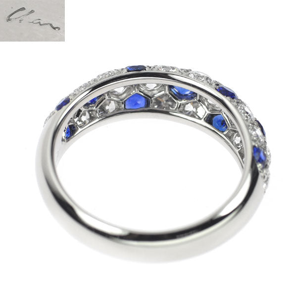 CHAR Pt950 Sapphire Diamond Ring 1.21ct D1.96ct Micro Setting #18.0《Selby Ginza Store》【S Like New Polished】【Used】 