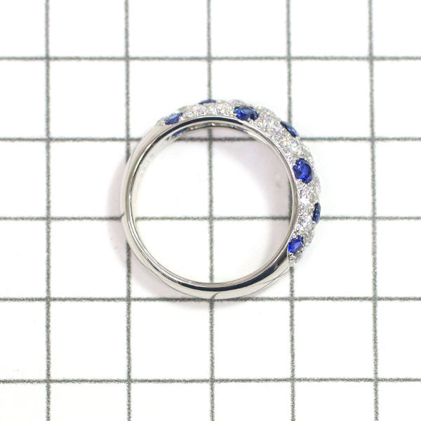 CHAR Pt950 Sapphire Diamond Ring 1.21ct D1.96ct Micro Setting #18.0《Selby Ginza Store》【S Like New Polished】【Used】 