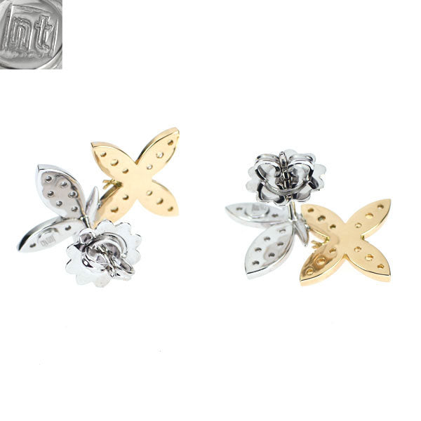 Ninette Terzano Enamel/K18YG/WG Yellow Sapphire Diamond Earrings Butterfly 