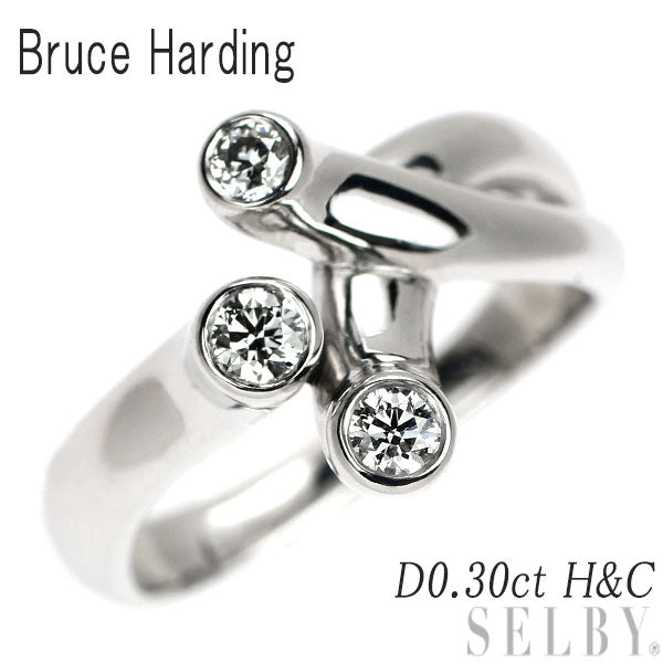 Bruce Harding K18WG H&amp;C Diamond Ring 0.30ct 