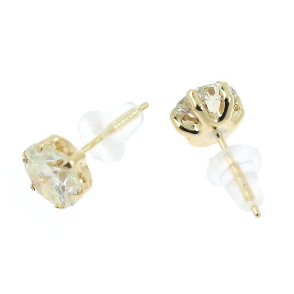 New K18YG diamond earrings 2.106ct VLY I1 G 