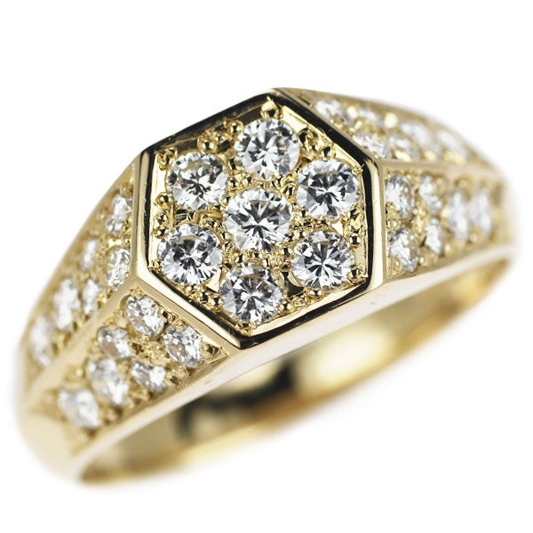 Queen K18YG diamond ring 