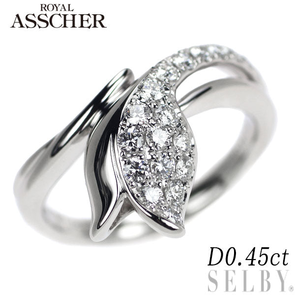Royal Asscher Pt900 Diamond Ring 0.45ct Flower