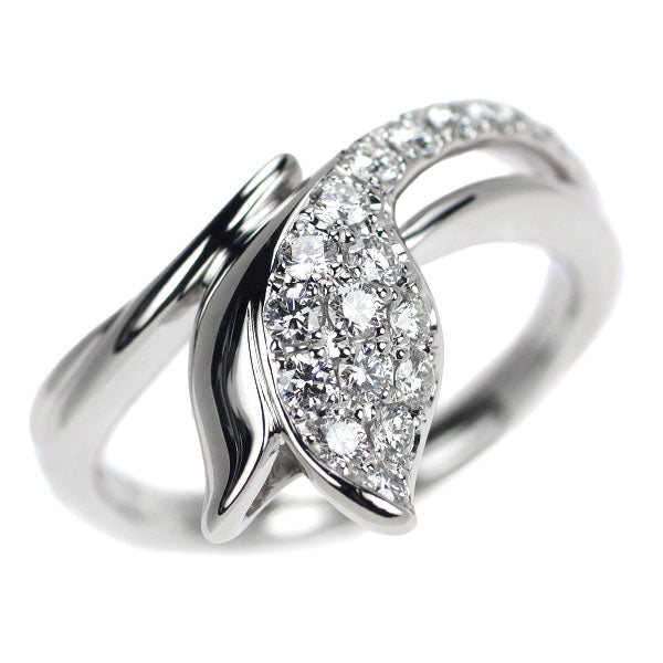 Royal Asscher Pt900 Diamond Ring 0.45ct Flower 