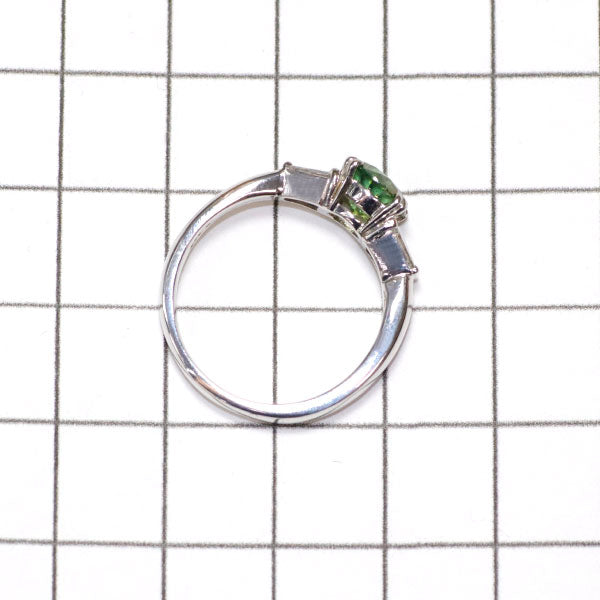 New Pt900 Russian Demantoid Garnet Diamond Ring 1.18ct D0.42ct 
