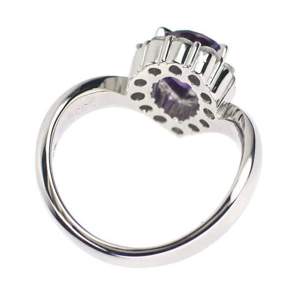 Pt900 Purple Sapphire Diamond Ring 1.552ct D0.39ct 