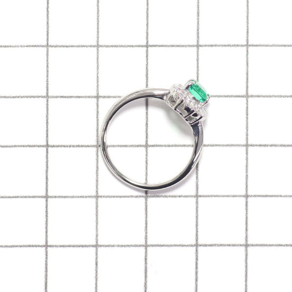 Pt900 emerald diamond ring 0.67ct D0.50ct 