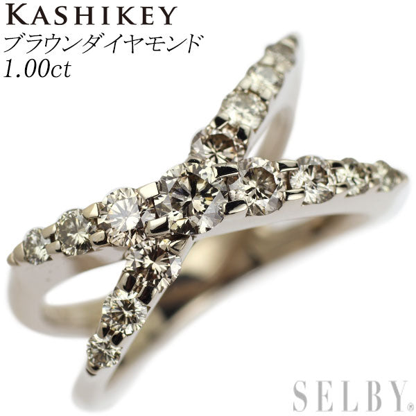 カシケイ K18 美品 ブラウンダイヤモンド1.00ct ネイキッド ネックレス 
