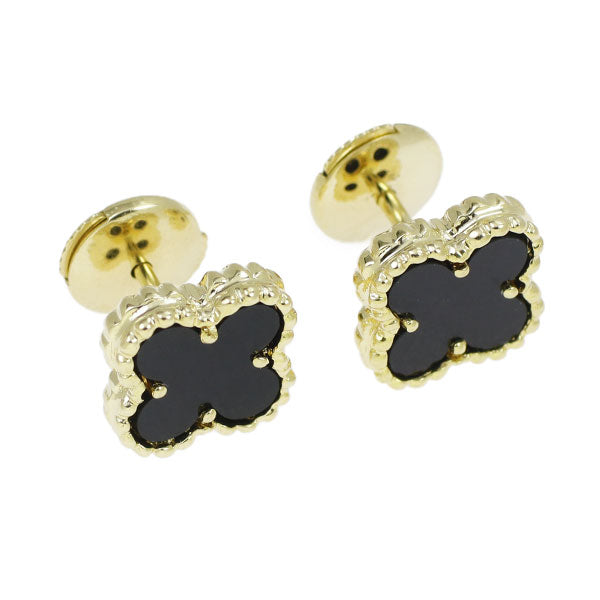 Van Cleef &amp; Arpels K18YG Onyx Earrings Sweet Alhambra《Selby Ginza Store》 [S+Polished at an official store like new] [Used] 