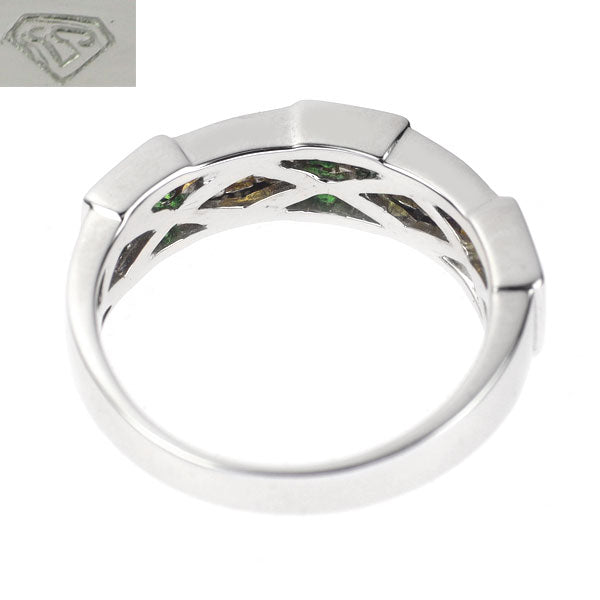 Les Essentials K18WG Green Garnet Sapphire Diamond Ring T0.60ct S0.30ct D0.08ct 