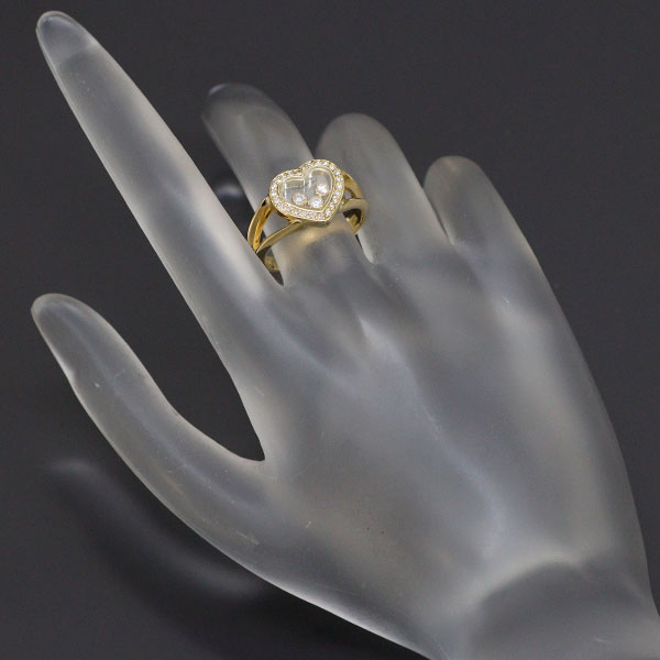Chopard K18YG Diamond Ring Happy Diamond Heart 