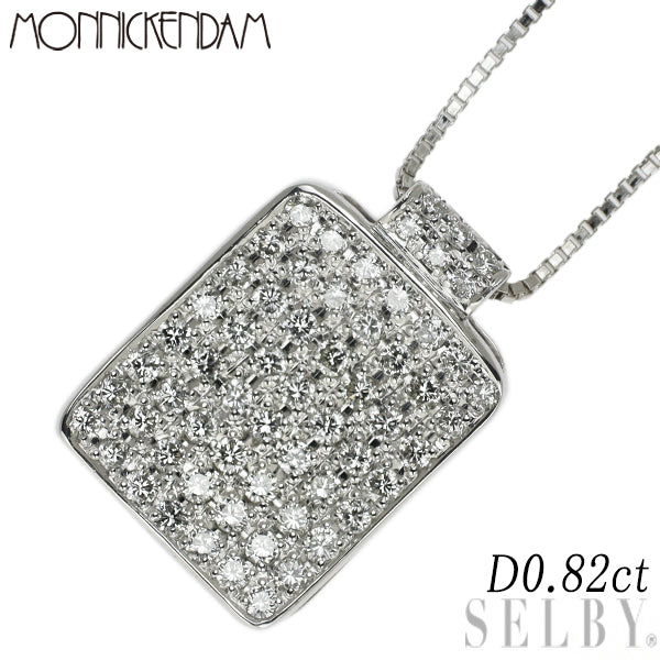 Monikkendam K18WG Diamond Pendant Necklace 0.82ct Pave 