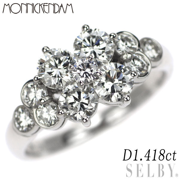 Monikkendam Pt900 Diamond Ring 1.418ct 
