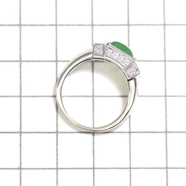 Queen Pt950 Jade Diamond Ring 1.879ct D0.80ct 