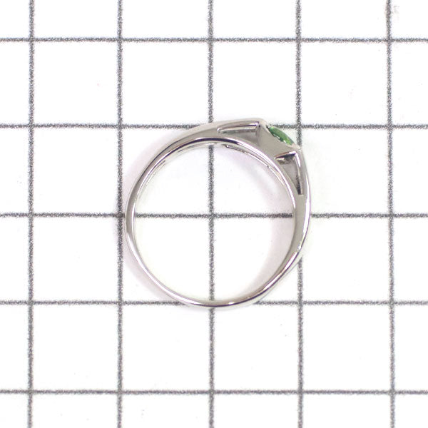 Rare Pt900 demantoid garnet diamond ring 0.46ct D0.09ct 