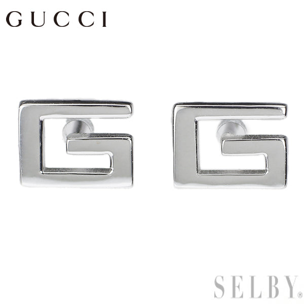 Gucci K18WG earrings G logo 